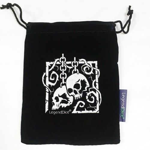 Black with Silver Skull  Dice Bag